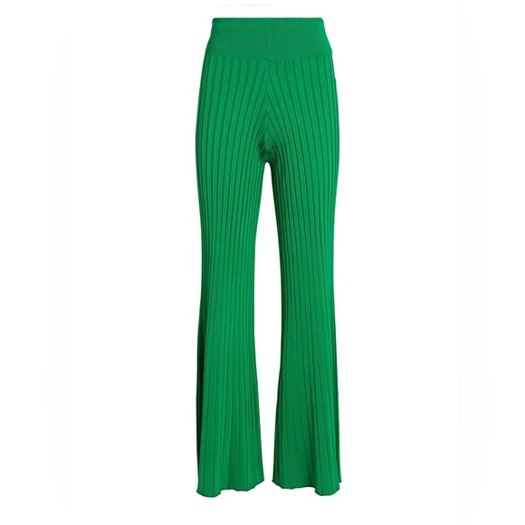 ALC | Astrid Rib Knit Flared Pants | Size Petite | Green - Picture 3 of 3